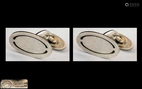 Georg Jensen Gents Silver Cufflinks, fully hallmarked, model...