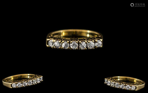 Ladies Attractive 9ct Gold Diamond Set Ring - Gallery Settin...