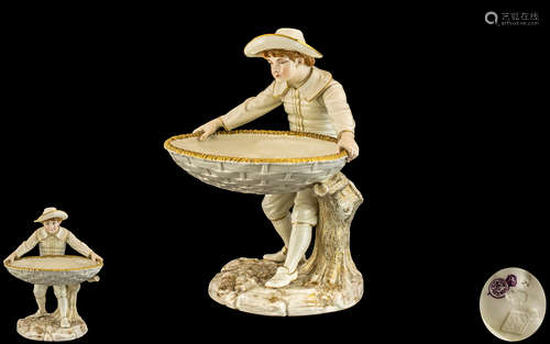 Royal Worcester - James Hadley Designed Hand Painted Boy Fig...