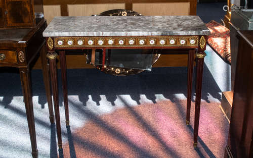 A French Marble Top Reproduction Console Table with ormolu m...