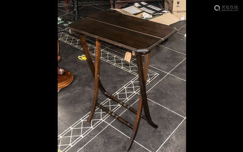 Mahogany Folding Table with cross supports, measures 62 cm w...