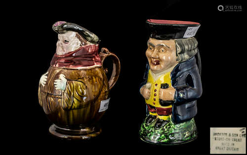 Majolica Pottery Jug In the Form of a Monk, With a Staffords...