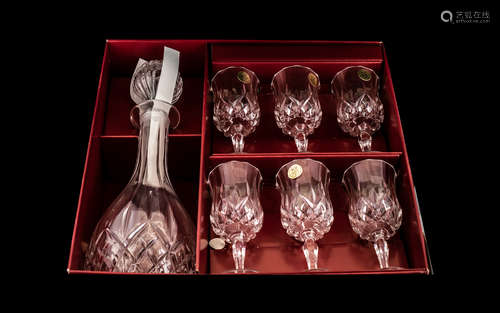 A Boxed Lead Crystal Drink Set to include Decanter & Six Gla...