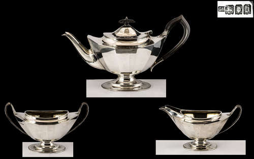 Sterling Silver 3 Piece Matched Tea Service of Excellent Des...