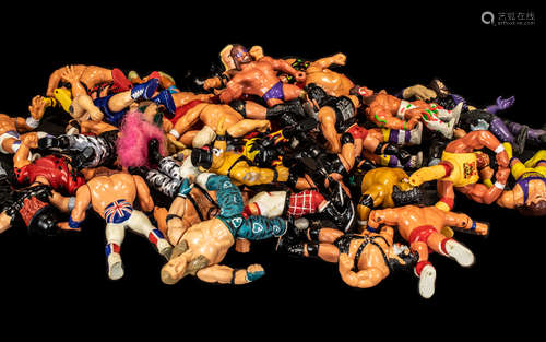 Collection of WWF Wrestler Figures, 33 in total, all differe...