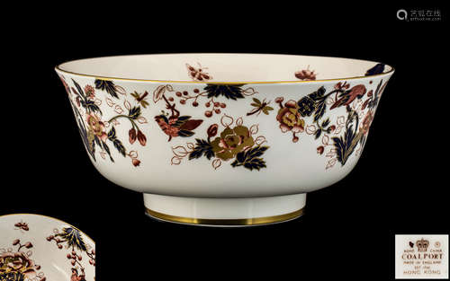 Large Coalport Porcelain Footed Bowl decorated in the Imari ...