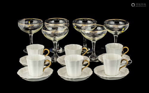 Wedgwood White Coffee Set, comprising six coffee cups and sa...