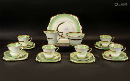 Fine Art Deco Porcelain Tea Set by Bell China, c1930, of con...