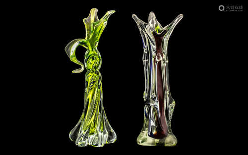 Pair of Tall Murano Style Glass Vases, each approx. 14'' tal...