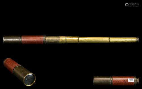 5 Draw Antique Telescope, Engraved Makers Name to the Casing...