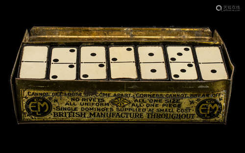 Advertising Interest early 20th century domino set in origin...