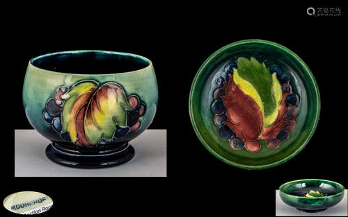 Moorcroft - Signed Small Footed Bowl and Footed Dish ' Berri...