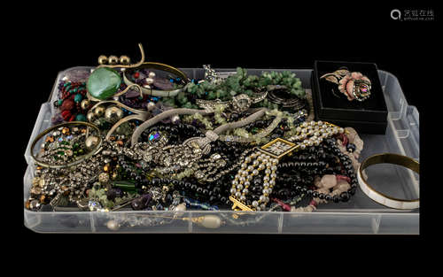 Tray of Miscellaneous Costume Jewellery, bangles, brooches, ...