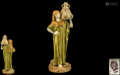 Royal Worcester Hand Painted Figure of a Classical Female Wa...