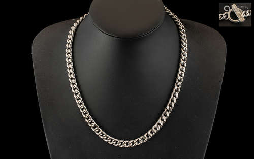 A Superior and Heavy Sterling Silver Albert Chain Necklace I...