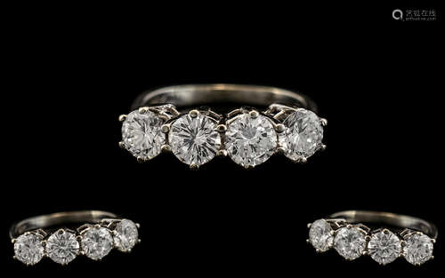 Ladies - Superb Quality 14ct White Gold 4 Stone Diamond Set ...