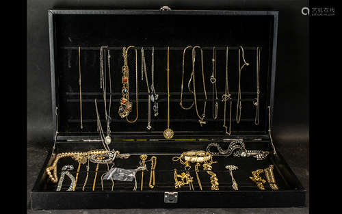 Large Attache Case of Costume Jewellery. Contains over 30 pi...