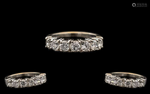 18ct White Gold - Excellent Quality 7 Stone Diamond Set Ring...