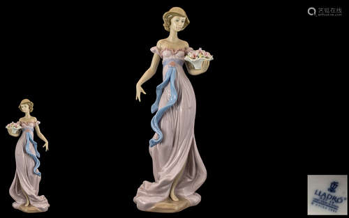 Lladro - Superb Hand Painted Porcelain Figure ' Spring Flirt...