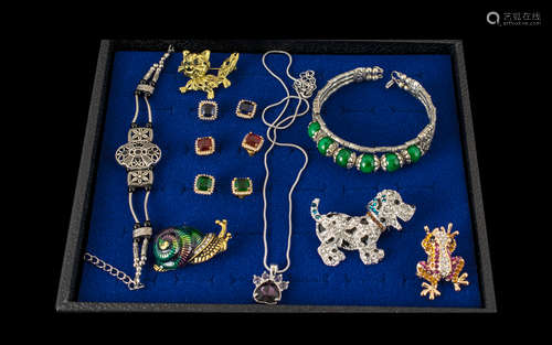 Collection of Costume Jewellery. Includes ( 3 ) Pairs of Gol...