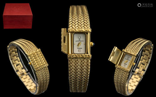 Ladies Bracelet Watch by Anne Klein, decorative gold tone st...