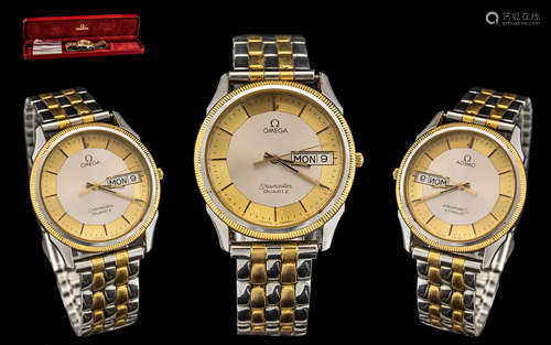 Omega - Seamaster Quartz Gents Gold and Stainless Steel Wris...