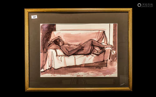 Framed Nude Sketch by David Codling. Before he became a prof...