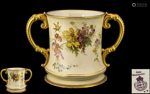 Royal Worcester - Superb and Large Hand Painted Blush Ivory ...