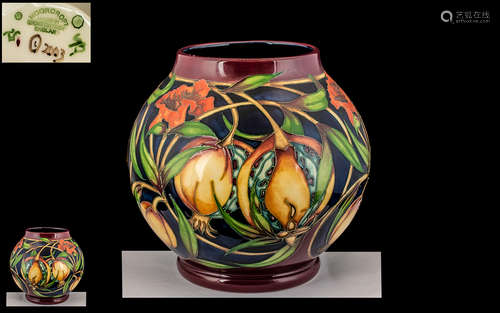 Moorcroft - Modern Tube lined Vase of Swollen Ovoid Form ' P...