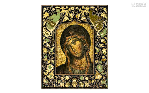 Religious Icon in Quality Enamelled Frame.