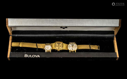 Bulova Ladies Bracelet Watch in original box, with champagne...