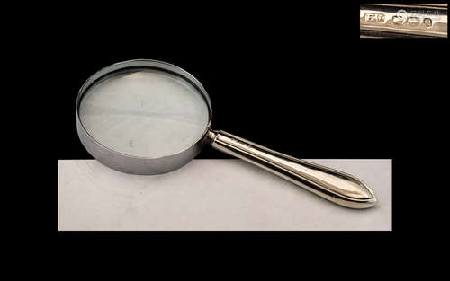 Silver Handled Magnifying Glass, nice quality silver magnify...