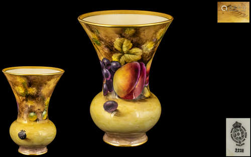 Royal Worcester Fine Hand Painted and Signed Fruits Vase ' F...