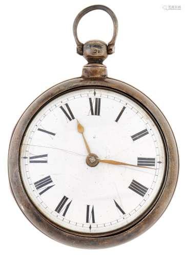 A George IV silver pair cased verge watch, Thos Maston, No 6...