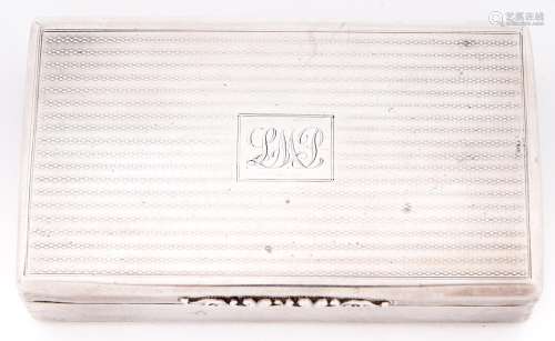 A Victorian silver table snuff box, reeded overall, with cha...