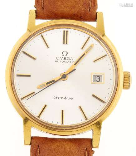 An Omega gold plated self-winding gentleman's wristwatch, wi...