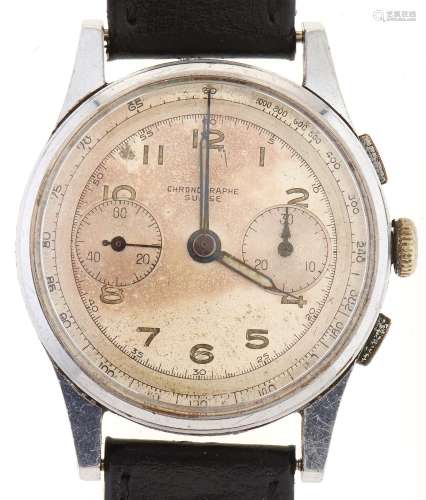 A Swiss stainless steel gentleman's chronographe wristwatch ...