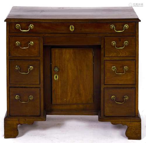 A George III mahogany kneehole desk or dressing table, c1780...