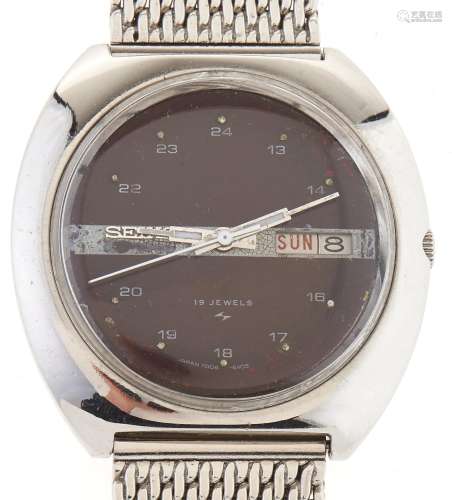 A 1970's Seiko stainless steel self-winding gentleman's wris...