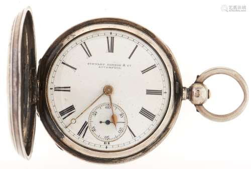 A Victorian silver hunting cased lever watch, Stewart Northa...