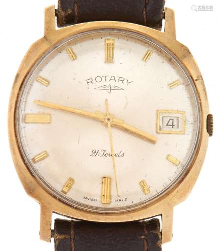 A Rotary 9ct gold gentleman's wristwatch, with date Consiste...
