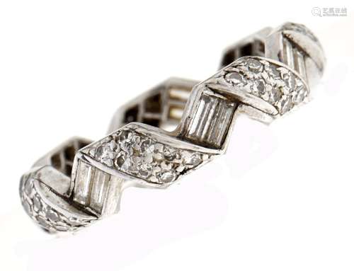 A diamond ribbon shaped eternity ring, with round brilliant ...