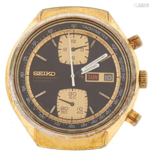 A Seiko gold plated self-winding gentleman's chronograph wri...