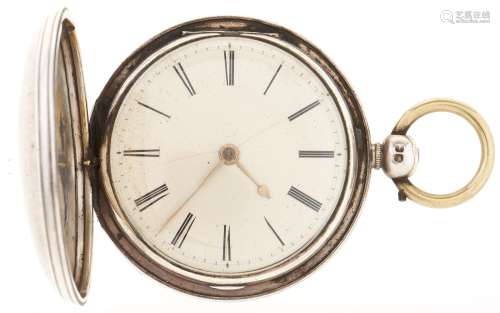 A Victorian silver hunting cased verge watch, unsigned, No 3...