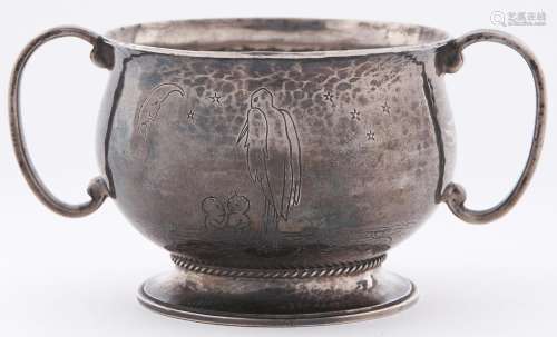 Guild of Handicraft. An Arts and Crafts silver porringer, th...