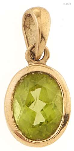 A 9ct gold peridot pendant, 1g