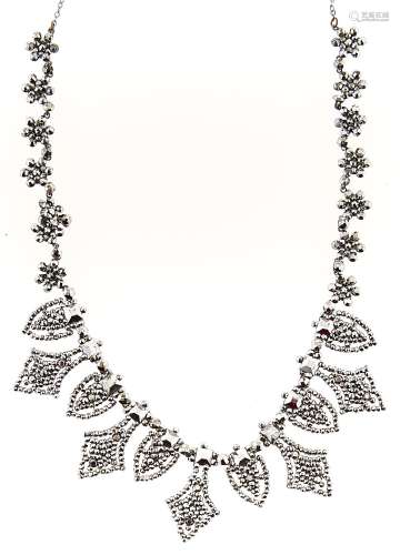 A Belle Epoque cut steel fringe necklace