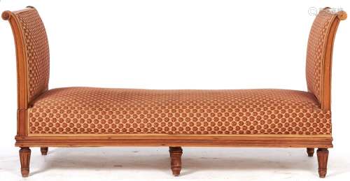 A French beech daybed, early 20th c, in Louis XVI style, wit...