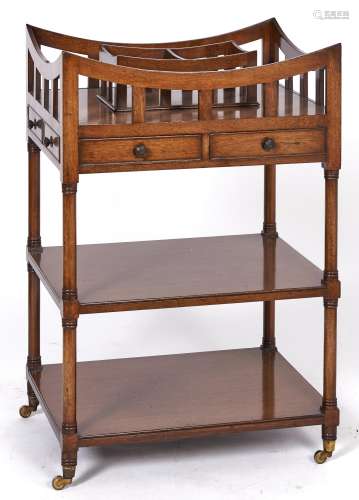 A mahogany whatnot, 20th c, in George III style, 103cm h; 53...