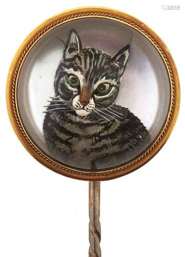 A Victorian reverse painted intaglio or 'Essex' crystal cat ...